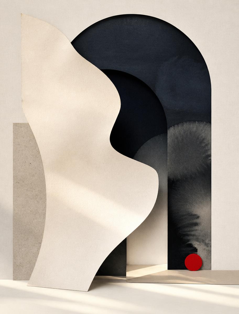 Experiences, abstract editorial paper collage artwork